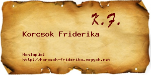 Korcsok Friderika névjegykártya